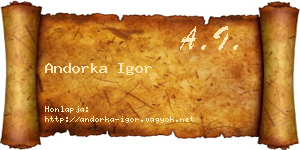 Andorka Igor névjegykártya